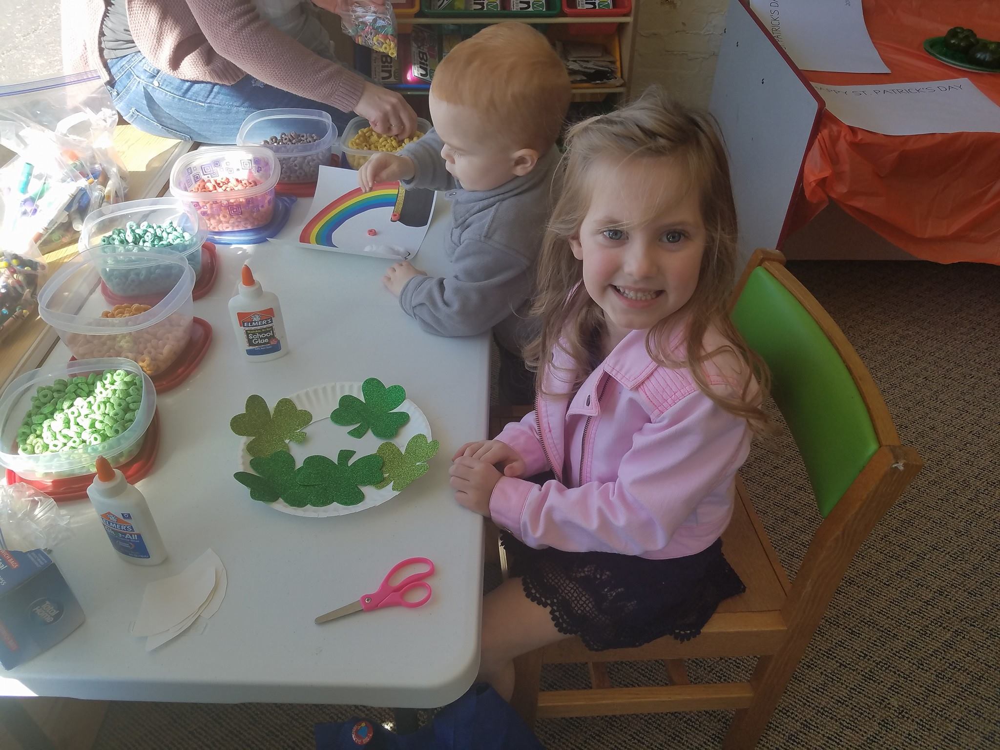 Story Time crafts - clovers!