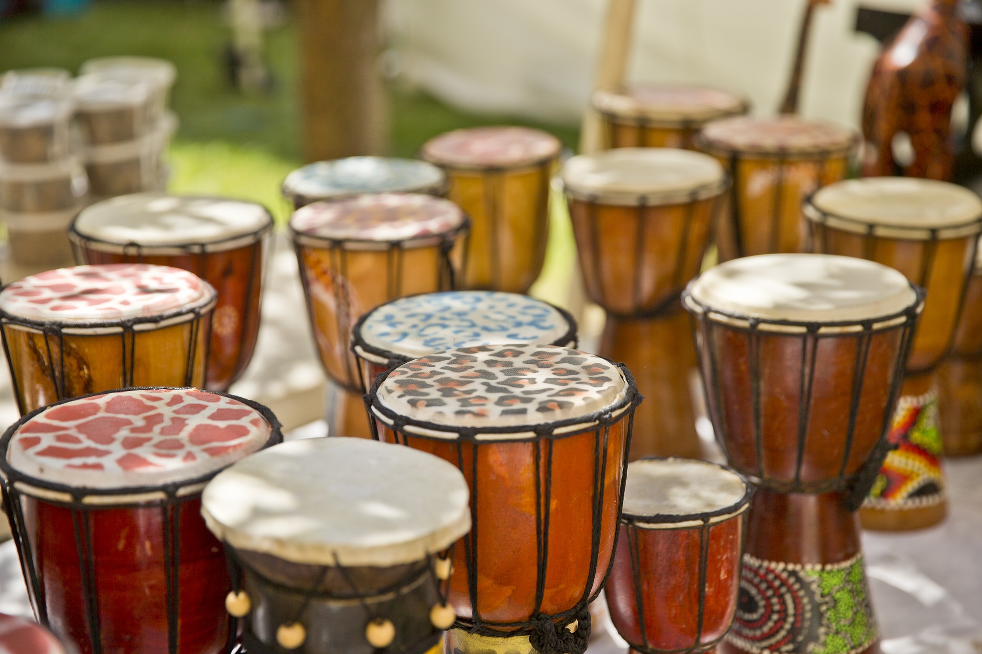 A collection of African drums.