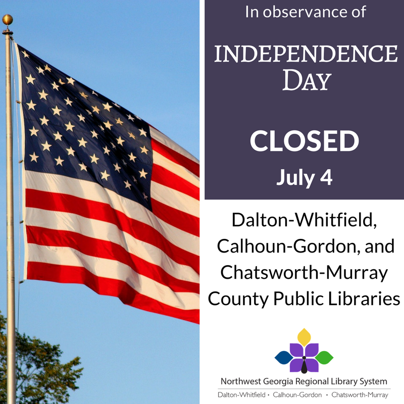 Todas las bibliotecas NGRL permanecerán cerradas el 4 de julio.
