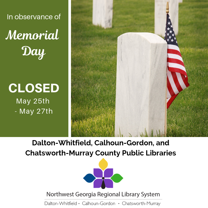 We will be closed May 25th-27th for Memorial Day.