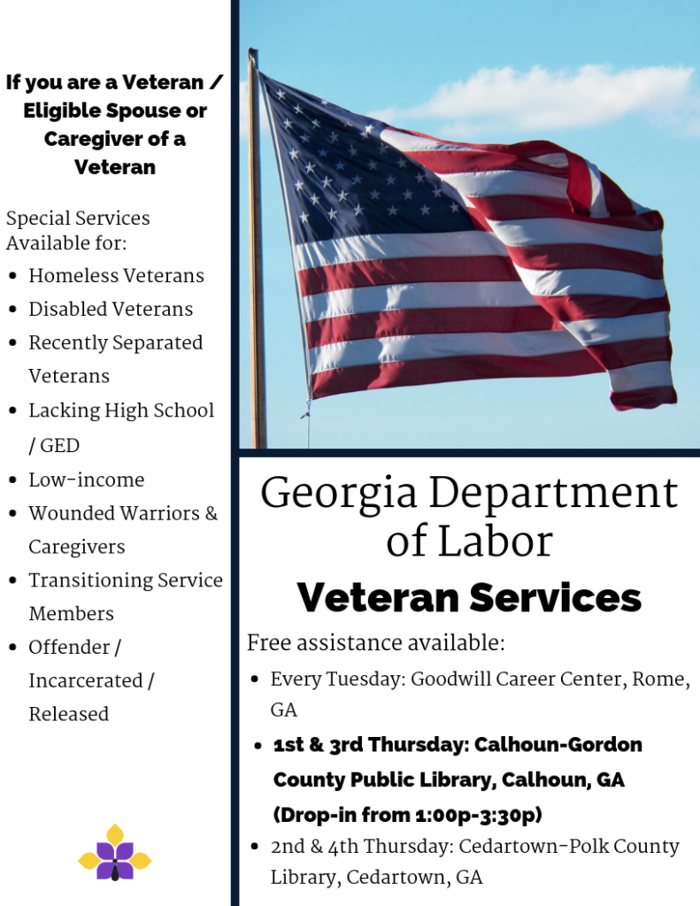 Veteran services flyer.