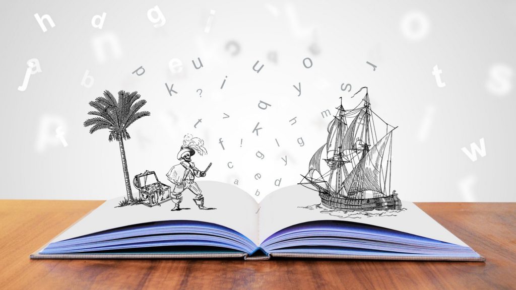Libro con ilustraciones de barcos