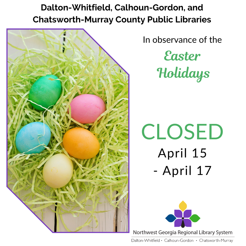 CLOSED in observance of the Easter Holidays - April 15 - April 17.